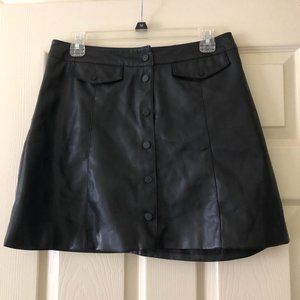 Women's Black Leather Skirt